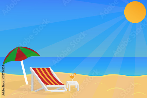 Summer on the beach sunshine time.vector and illustration