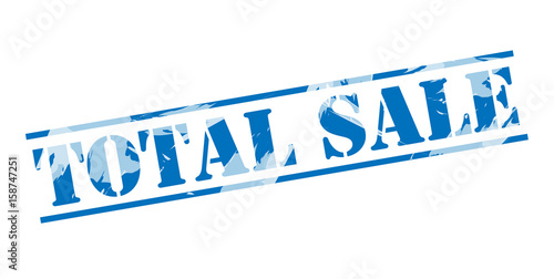 total sale blue stamp on white background