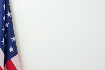 US flag border on white background