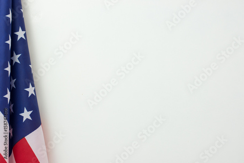 US flag border on white background