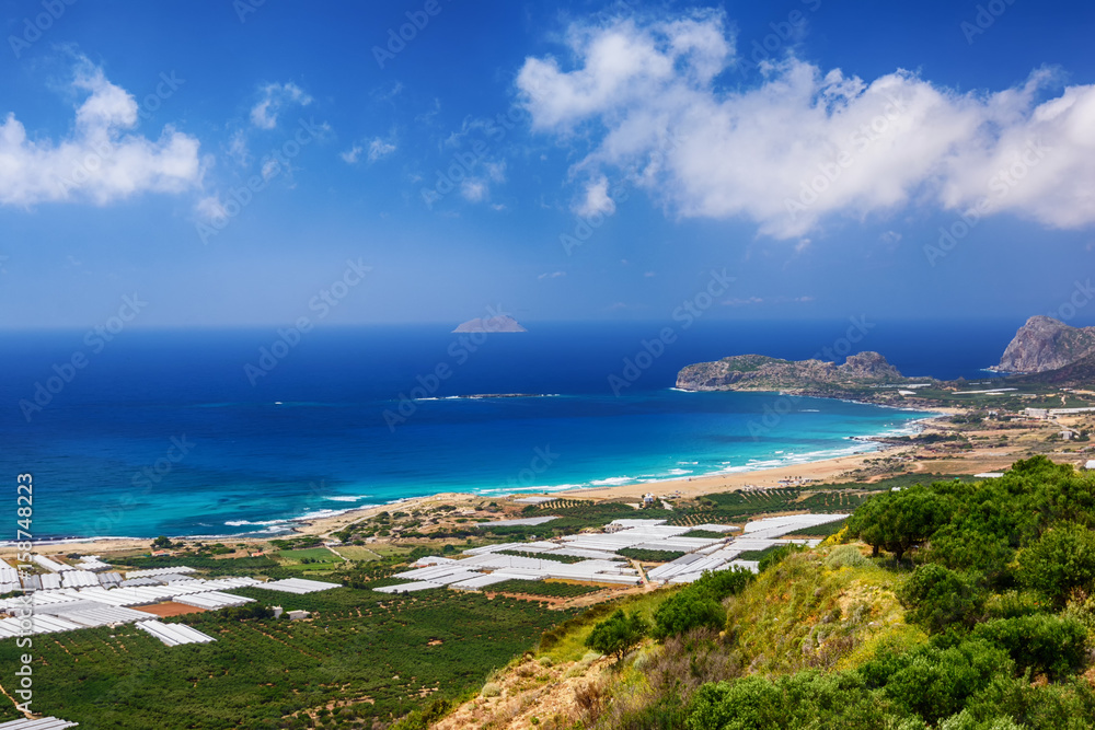 Falasarna beach landscape, Crete island, Greece