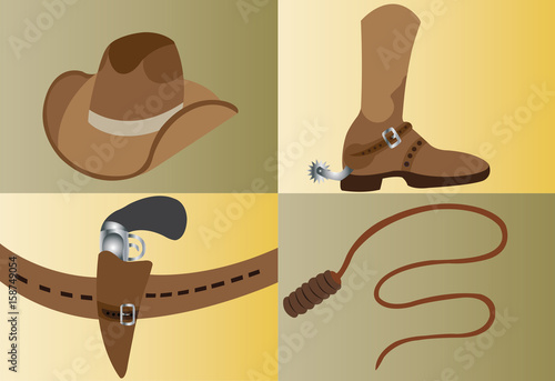 Schilderij op canvas Cowboy tools