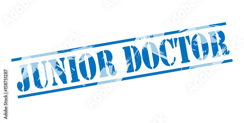 junior doctor blue stamp on white background photo