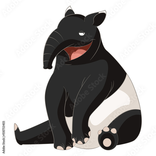 Cartoon smiling Tapir