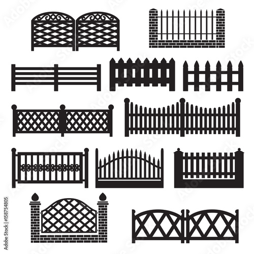 Fence Picket icon set.