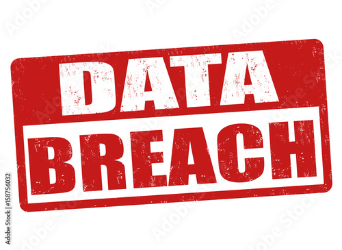 Data breach sign or stamp