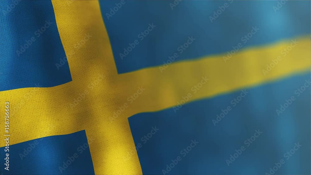 Sweden flag waving animation Sweden flag waving animation