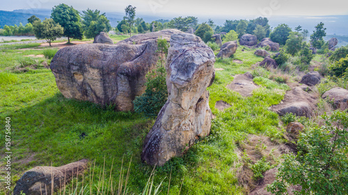 aerial photography natural stone sculpture at Mo Hin Khao photo