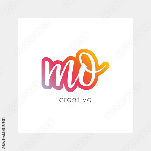 MO logo  vector. Useful as branding  app icon  alphabet combination  clip-art.