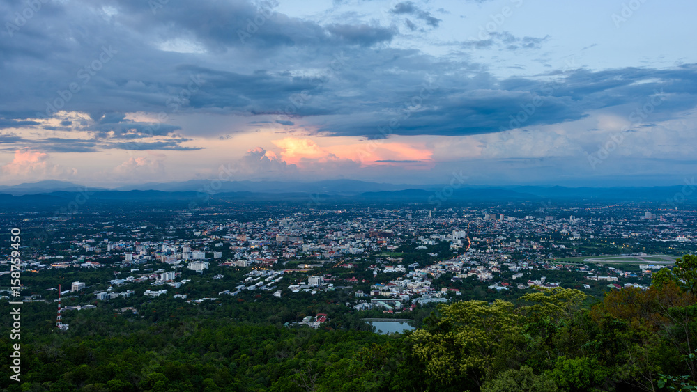 Chiang mai city view from Doi Suthep view point