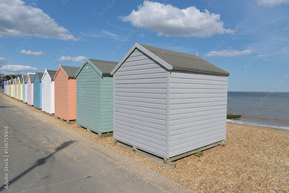 Beach huts on Felixstowe beach Beach huts on Felixstowe beach
