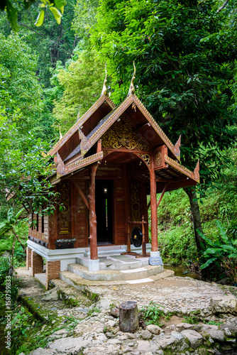 Mae Kampong temple, located around waterfall, river and forest in Mae Kampong village, Chiang Mai