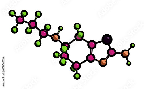 Molecular structure of Pramipexole, 3D rendering