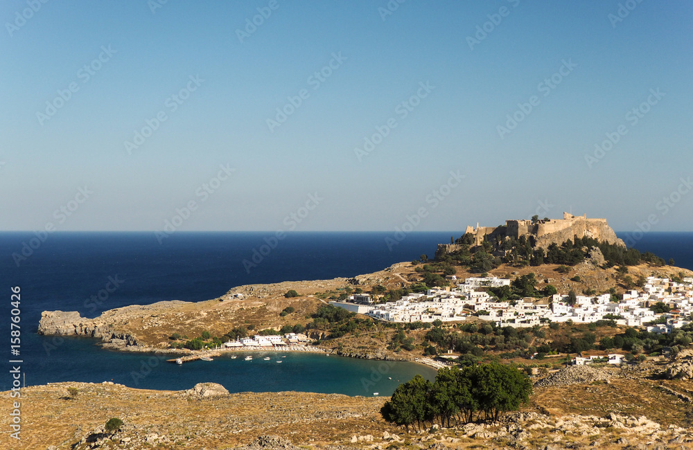 View on Lindos, Rhodes, Greece