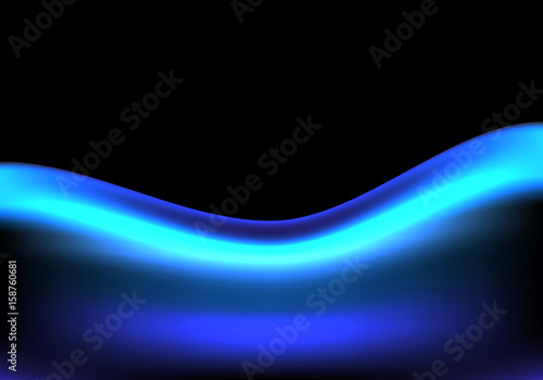 Abstract blue bubble curve on black design background vector illustration.