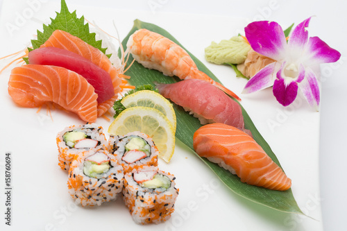 Sushi Roll and sashimi Set