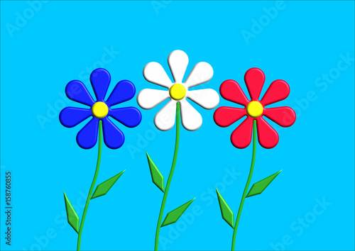 Fleurs tricolores