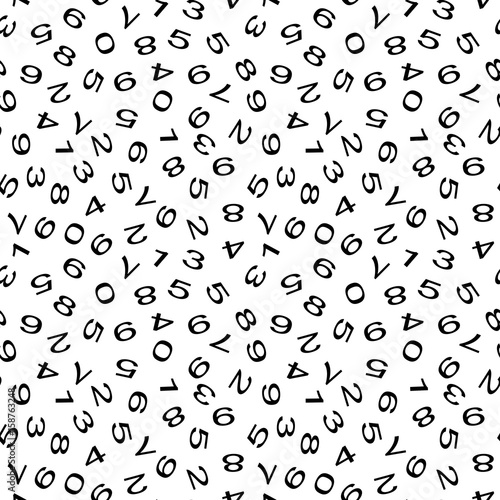 Numbers background. Seamless pattern. Vector.