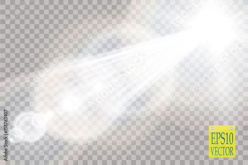 Vector transparent sunlight special lens flare light effect.