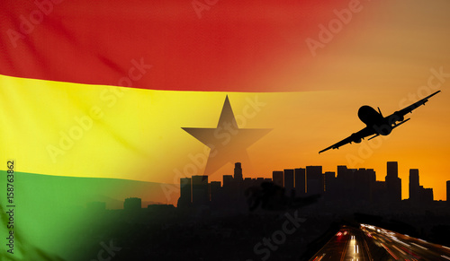 Fotografie Ghana fabric Flag Travel and Transport Concept
