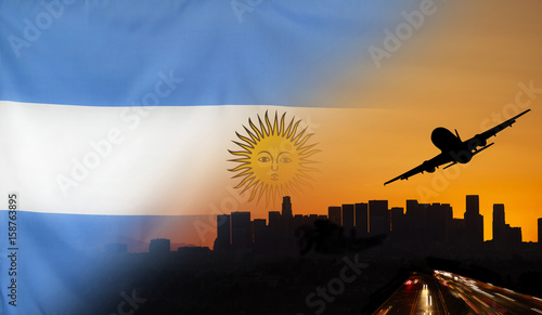 Argentina fabric Flag Travel and Transport Concept