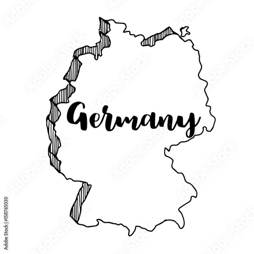Hand drawn  of Germany map, vector  illustration