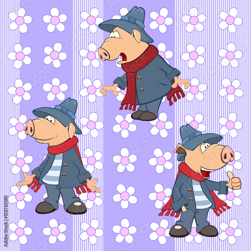 background with pigs seamless pattern 