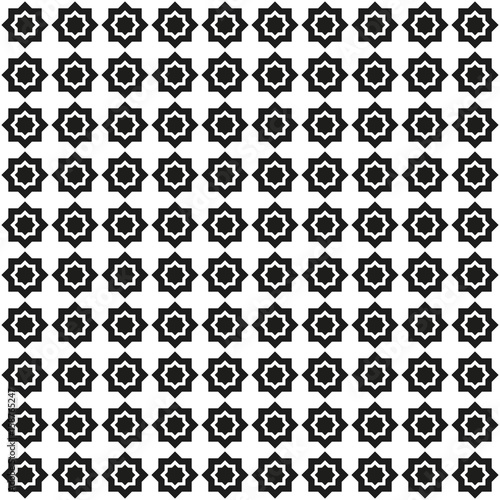 on white background of an octagon seamless pattern black and white abstraction