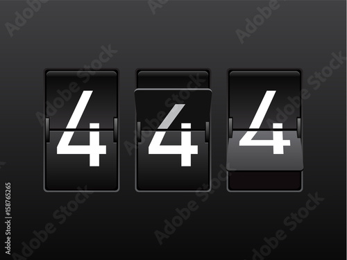 Retro flip score board. Number 4.