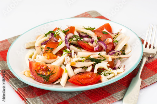 Boiled squid with vegetables