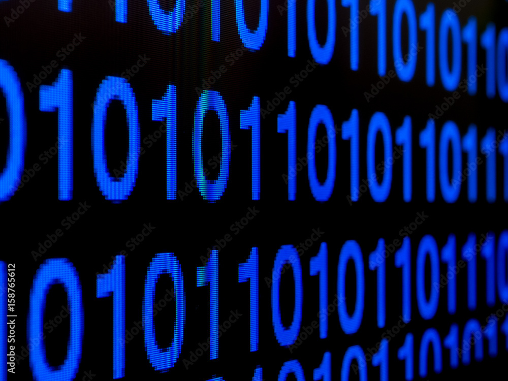 hacker concept computer binary codes green text on black background hacker concept computer binary codes green text on black background