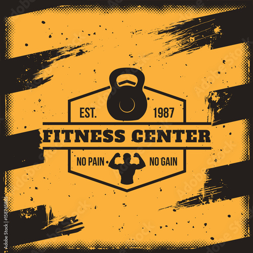 Vector conceptual motivational poster for a fitness center, club in the grunge style. Excellent advertisement for the gym
