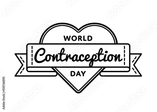 World Contraception day emblem isolated vector illustration on white background. 26 september world healthcare holiday event label, greeting card decoration graphic element