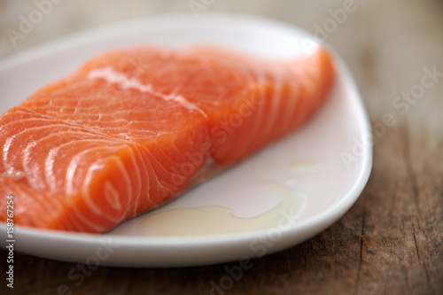 fresh raw salmon fillet