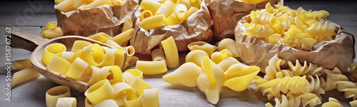 Pasta: pens, shells, rigatoni, fusilli and squid