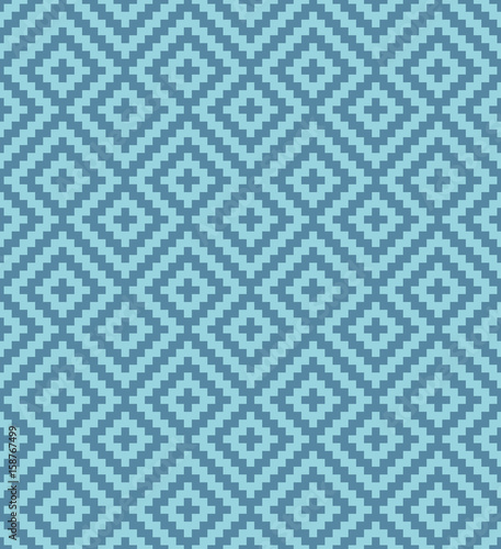 Meander Pixel Art Seamless Pattern.