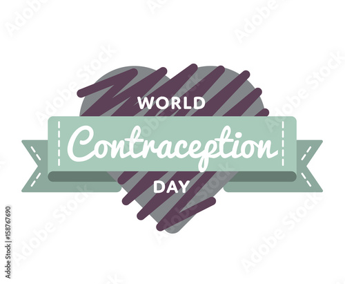 World Contraception day emblem isolated vector illustration on white background. 26 september world healthcare holiday event label, greeting card decoration graphic element