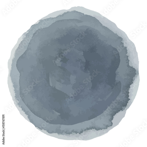 Delicate gray watercolor painted vector stain