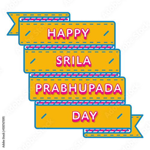 Happy Srila Prabhupada Day emblem isolated vector illustration on white background. 1 september indian holiday event label, greeting card decoration graphic element photo