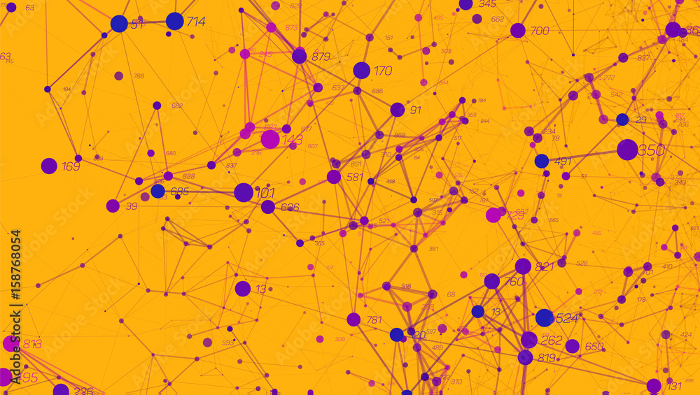 Vector abstract colorful big data point plot visualization. Futuristic ...