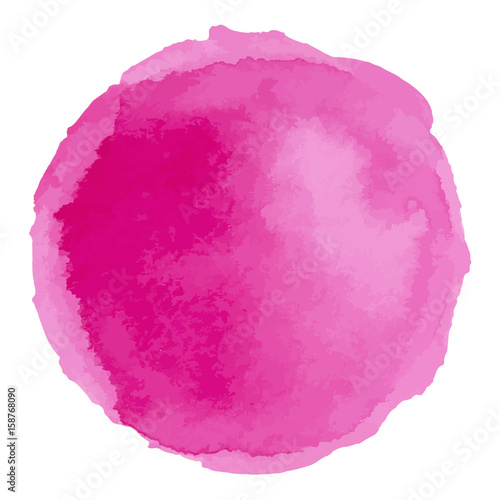 Bright rose watercolor painted vector stain