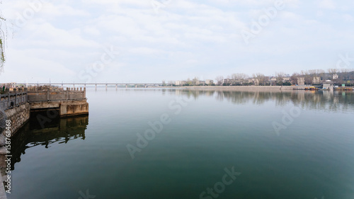 view of Yi river and Manshui Bridge in spring photo