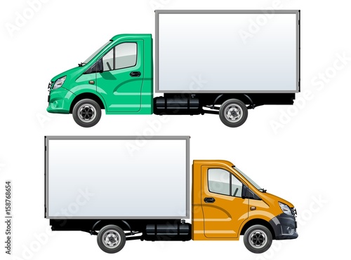 Vector truck template isolated on white. Available EPS-10 separated by groups and layers with transparency effects for one-click repaint