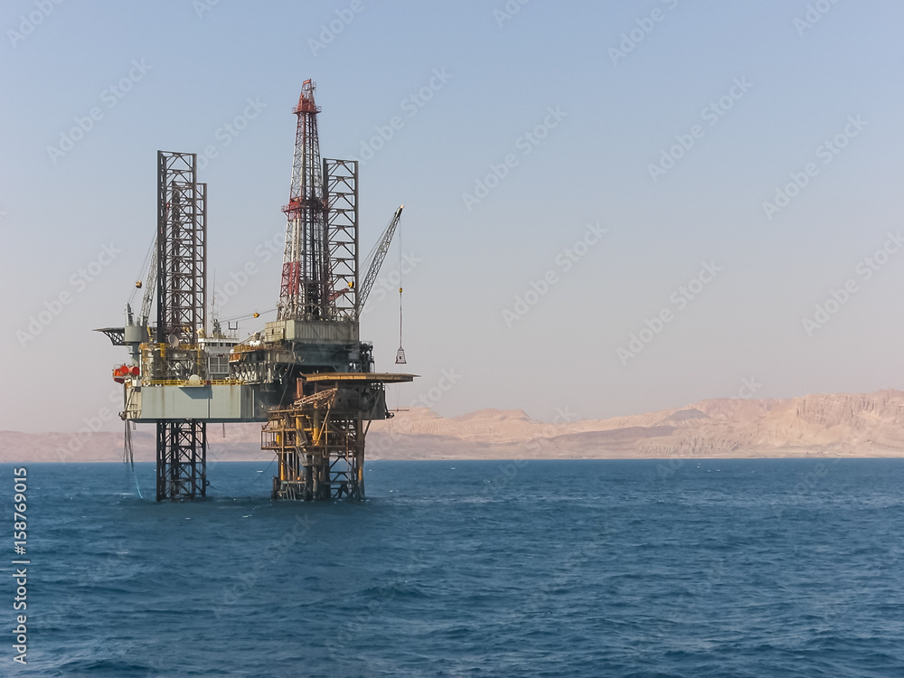 Drilling for Oil Offshore in Gulf of Suez
