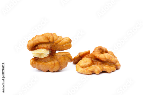 Healthy walnuts isolated on white background