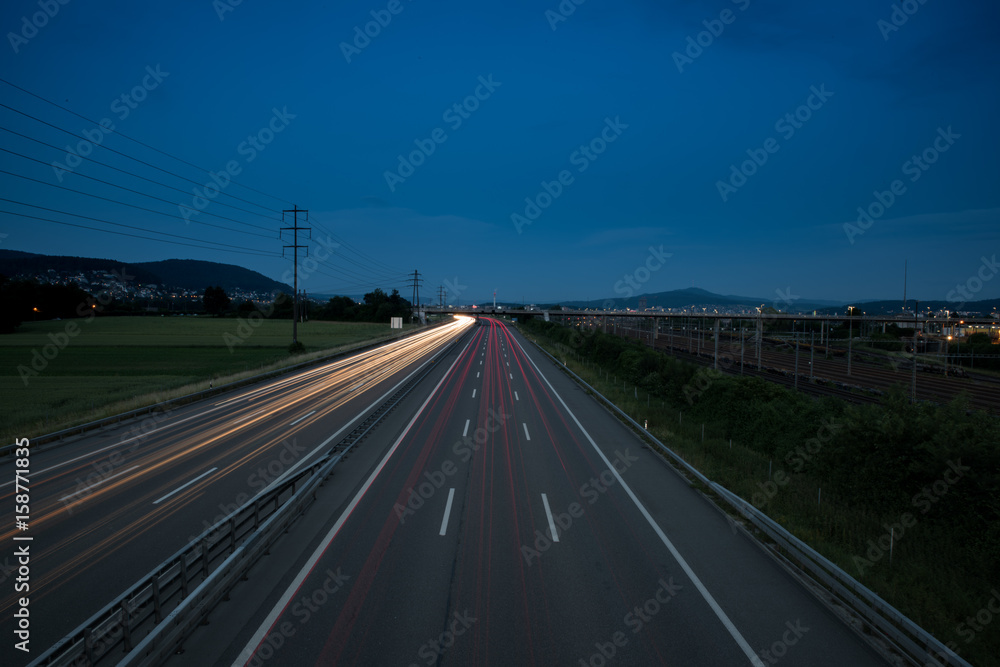 long exposure of a highway in switzerland
