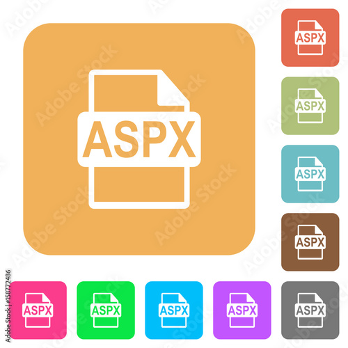 ASPX file format rounded square flat icons
