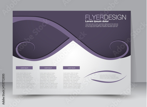 Flyer, brochure, billboard template design landscape orientation for education, presentation, website. Purple color. Editable vector illustration.