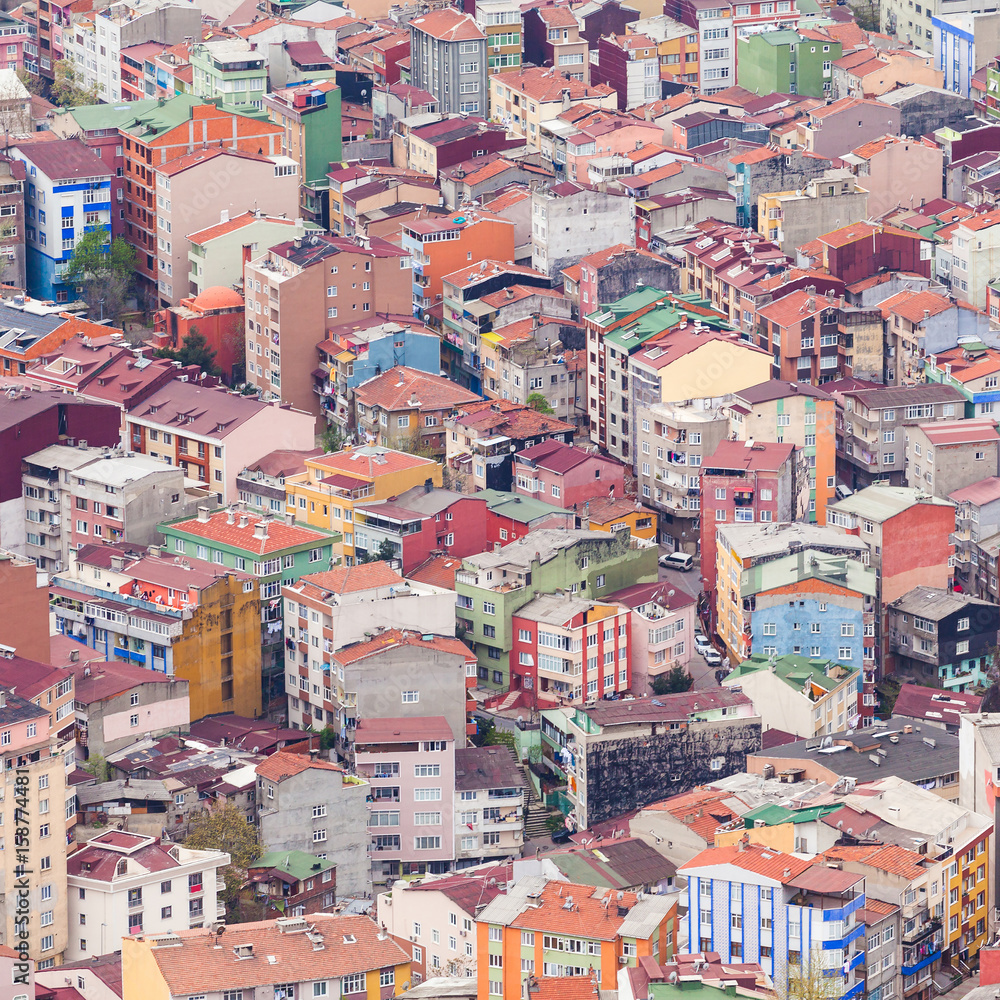 Istanbul aerial view. Panorama of modern part of the city.