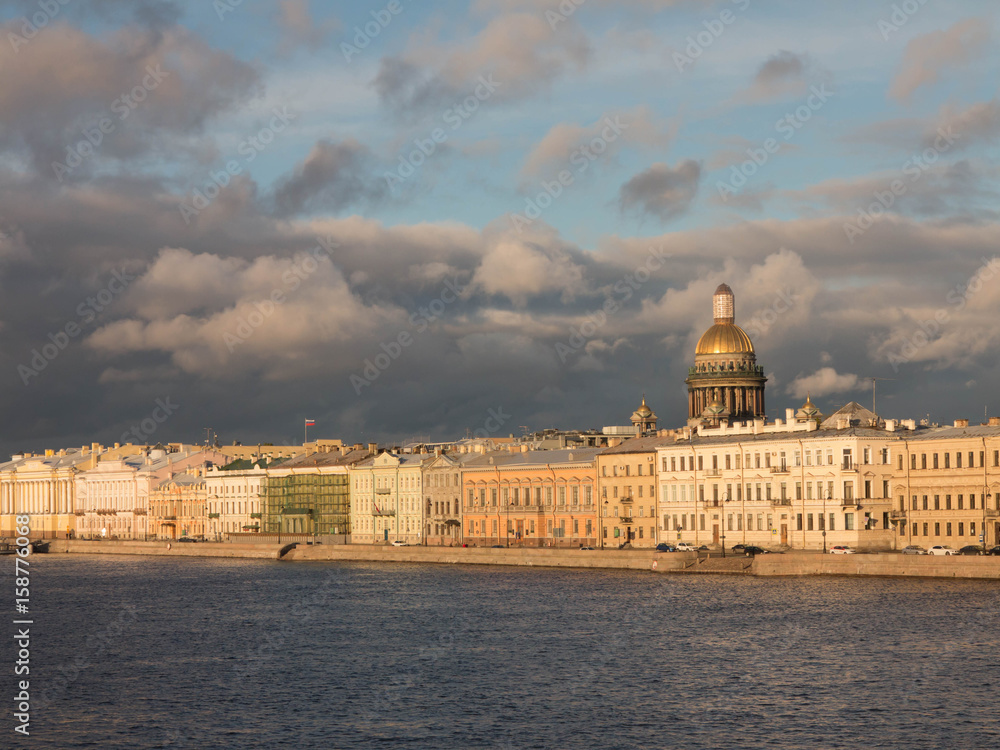 Beautiful clouds over the city of St. Petersburg